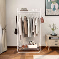 Garment Rack Freestanding Heavy Duty Clothing Rack, Metal Rolling Clothes Rack with Double Shelves, Portable Wardrobe Rack for Hanging Clothes