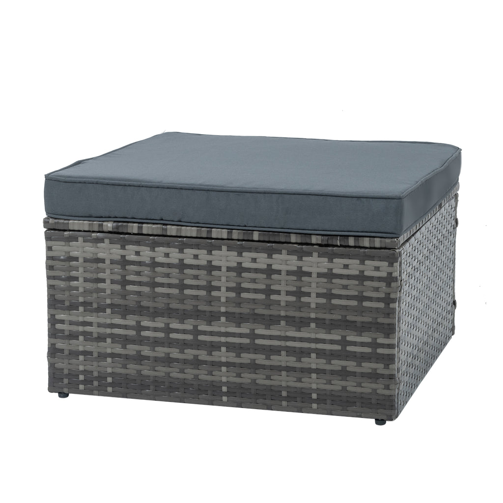 Alameda 5-Piece Wicker Set with Coffee Table, Dark Grey