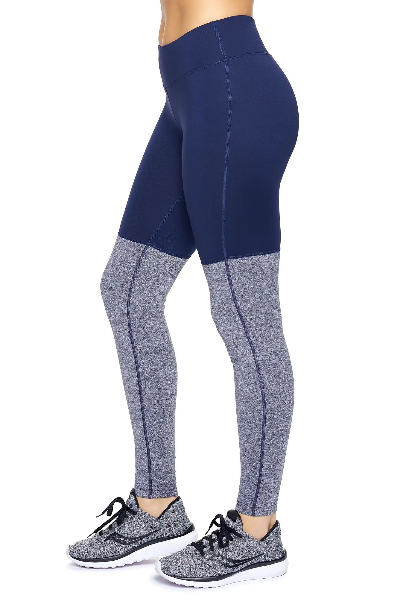 Women's Mid-Rise Heather Colorblock Leggings