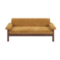Modern Yellow Chenille Sofa with Pillow Top Arms & Rubberwood Legs, 69.9'' Single Cushion Couch for Living Room and Home Lounge