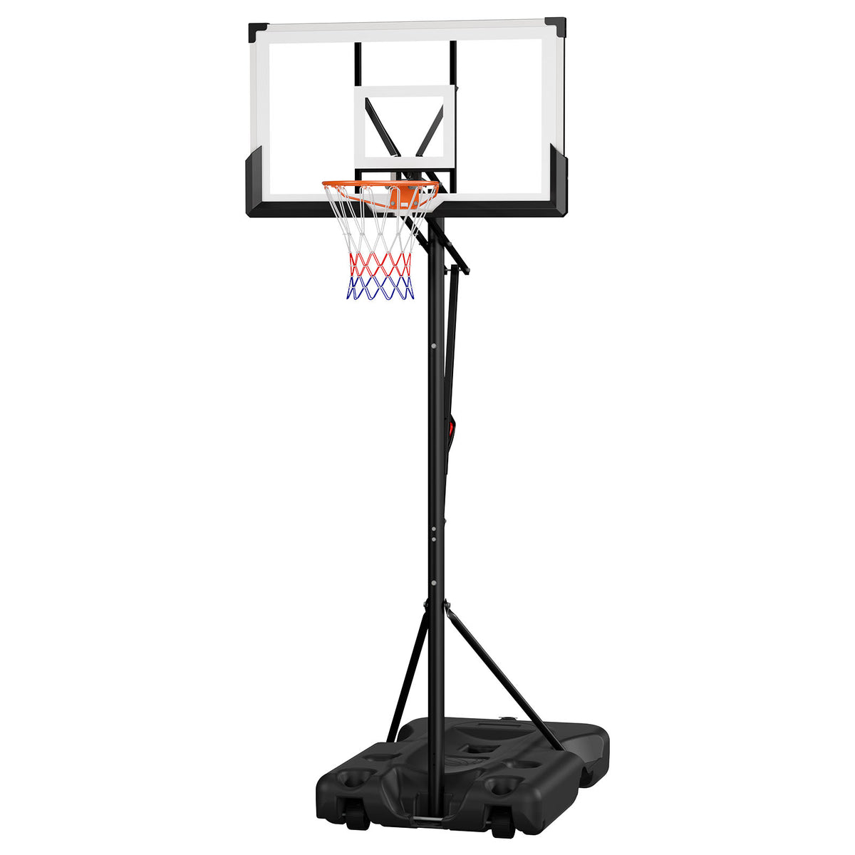 Portable Basketball Stand, 10 ft Height Adjustment Basketball Hoop & Goal, Portable Basketballs Hoop with 54 inch PC Backboard & Wheels for Kids, Teens, Adults in Driveways, Pools, Schools