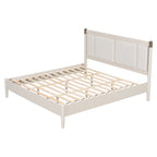 Solid Wood King Size Bed-Grey, Box 2 Of 2: Frame headboard, Leg footboard, leg headboard,slat, Complete SKU N770PK361419E