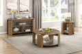 Stylish Brown Finish Living Room Coffee Table Set 3pc Coffee Table Sofa Table End Table with Bottom Shelves Furniture Occasional Table Set