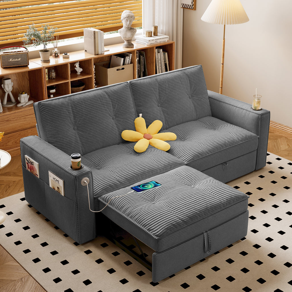 SOMNUS Multi-Functional Convertible Sofa Bed
2-in-1 Multi-Functional Sofa Bed (for Sitting & Sleeping), made of modern corduroy fabric, suitable for living rooms, bedrooms, apartments and small spaces