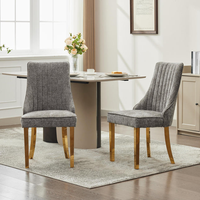 Rayon Cloth Flocking Chenille Dining Chairs Channel Kitchen Dinner Chair Comfy Fabric