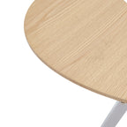 37Inch Round Dining Table, Small Round Kitchen Table With Silver Metal Legs, Suitable For 2 To 4 People, Modern Dining Room Table, Burlywood. - Eloy Royal