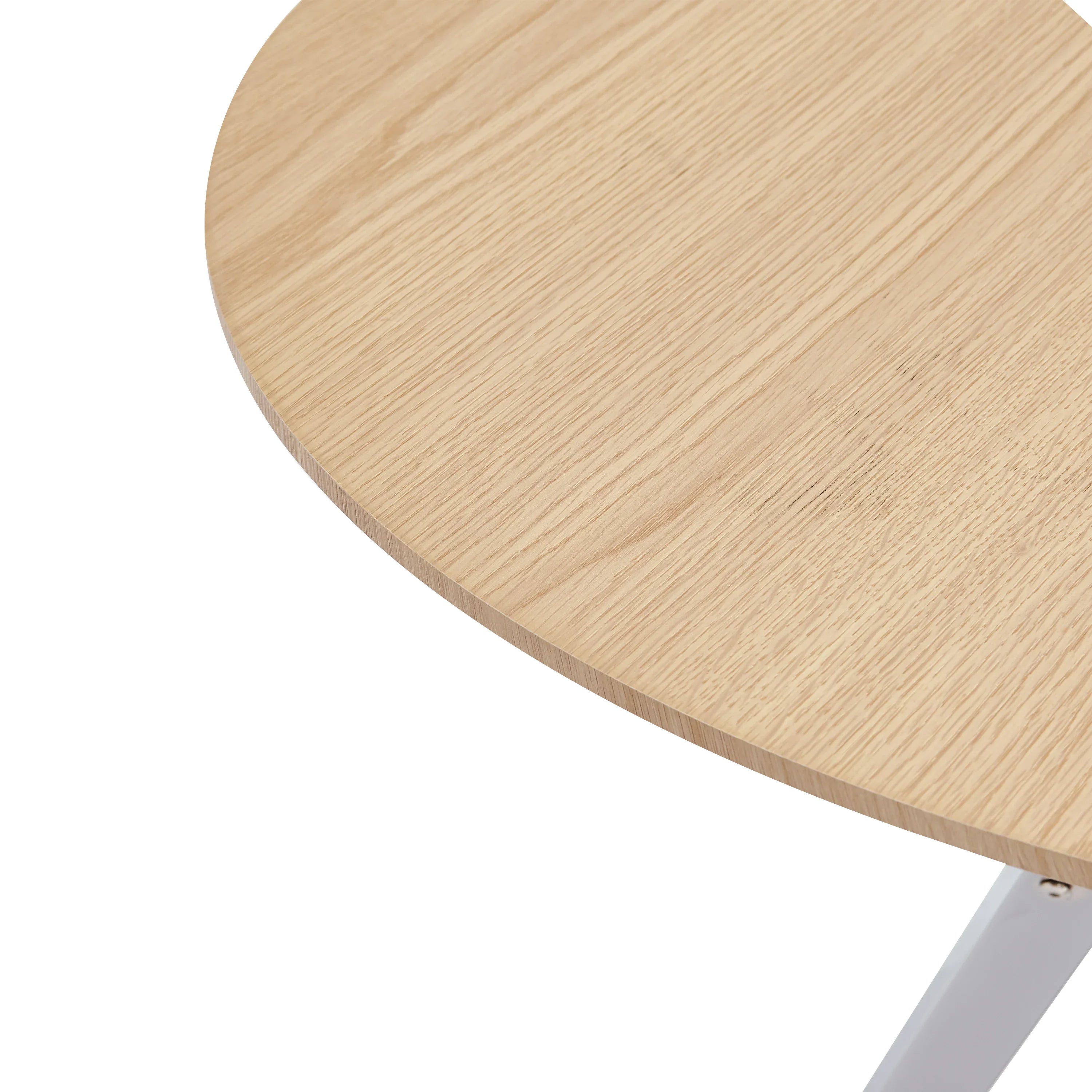 37Inch Round Dining Table, Small Round Kitchen Table With Silver Metal Legs, Suitable For 2 To 4 People, Modern Dining Room Table, Burlywood. - Eloy Royal