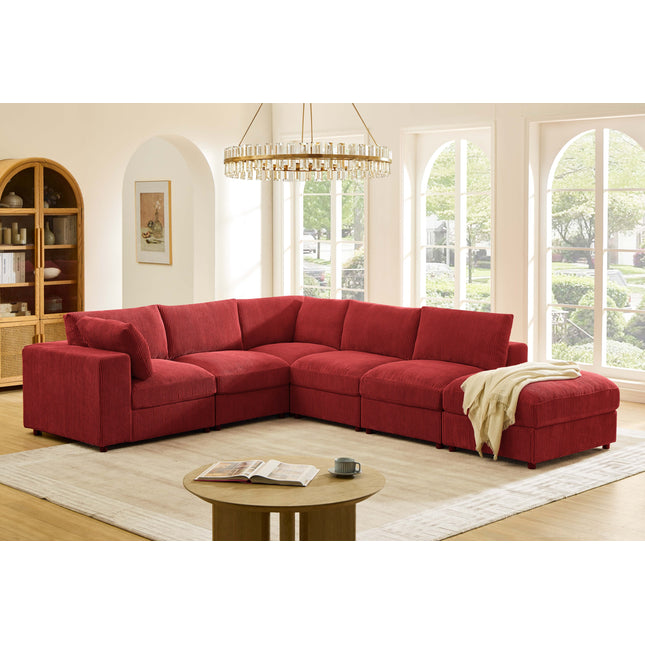 Corduroy Reversible Modular Sectional