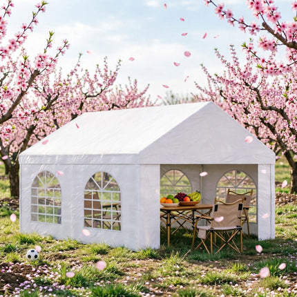 Heavy Duty Party Tent Outdoor Gazebo Wedding Tent Event Shelter Carport BBQ with Removable Sidewalls & Windows 13 x 16.5 ft