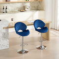 Bar Stools Set of 2 - Adjustable Barstools with Back and Footrest, Counter Height Bar Chairs for Kitchen, Pub -NAVY