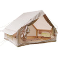 Inflatable Glamping Tent for 4-6 People, Waterproof Luxury Outdoor Tent with Pump, Khaki 410D Oxford Fabric, 118'x78.7'x78.7'