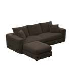 82.7 'Plush Corduroy 3-Seat Sofa,Modern Comfy Upholstered Sofa Cloud Couch,Deep Seat Couches with Soft Pillows and 1 Ottomans,Convertible Sofa Lounge Chair,Camel - Eloy Royal