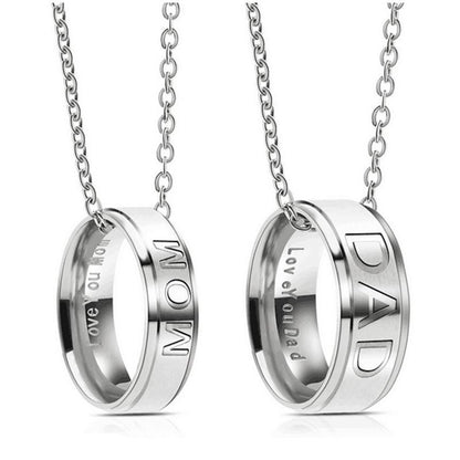 Ornament Ad Mom Ring Titanium Steel Pendant Neck Accessories Detachable Dual-use Jewelry