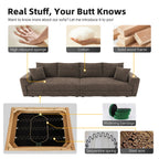 82.7 'Plush Corduroy 3-Seat Sofa,Modern Comfy Upholstered Sofa Cloud Couch,Deep Seat Couches with Soft Pillows and 1 Ottomans,Convertible Sofa Lounge Chair,Camel - Eloy Royal