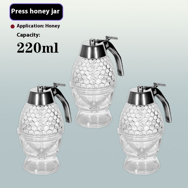 Glass Honey Pot Gift Pressing Honey Portable Storage Bottle - Eloy Royal