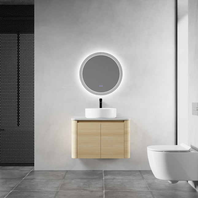 30 in in Wall-Mounted Bathroom Vanity With Ceramic Art Sink & 2-Soft-Close