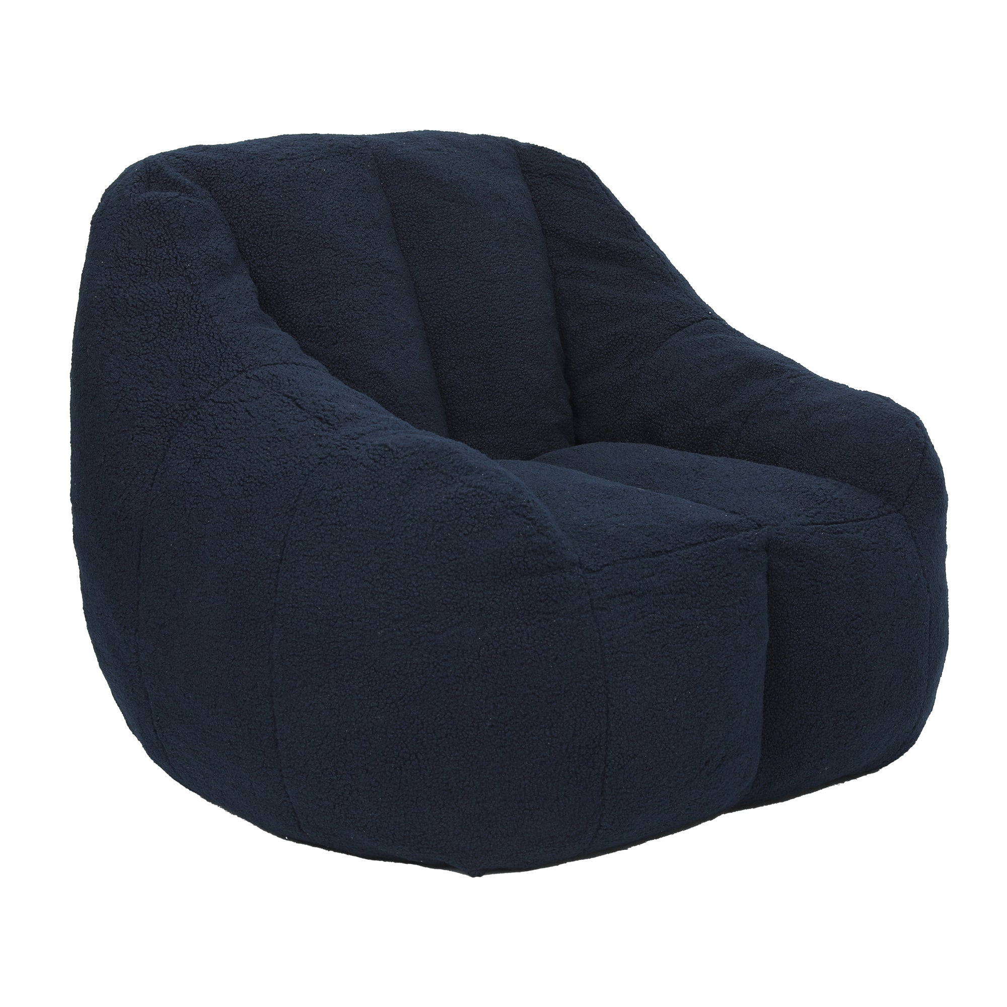 Comfy Bean Bag Chair with Memory Foam Filler – Tufted Soft Stuffed Bean Bag Sofa for Dorm, Apartment, or Living Room – Dark Blue