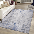 MARFI Collection 7.9X10. Silver / Blue / Abstract Area Rug Modern, Contemporary, Non-Shedding & Easy to Clean, Ideal for Living Room, Bedroom, Dining Space, 120*93 inch