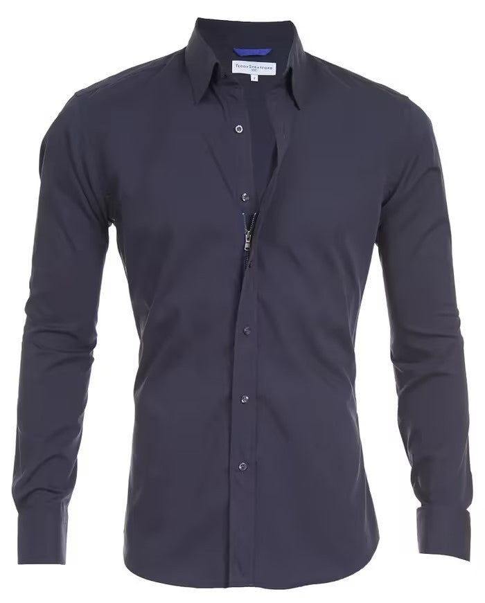 Men's Shirt Zipper Shirt Hidden Fake Button - Eloy Royal