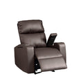 Modern Terry Collection, Upholstered Faux Leather with Electric Power Recliner Chair, Espresso