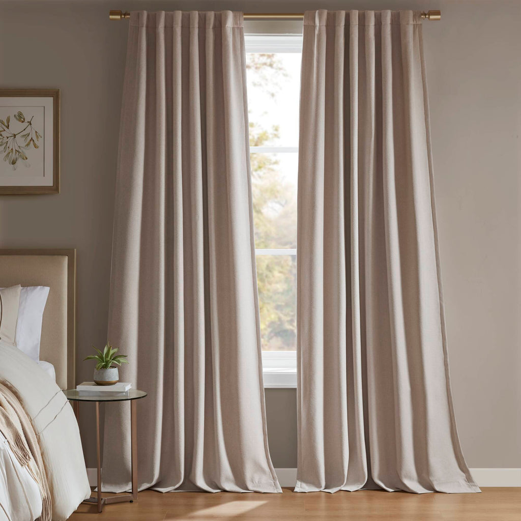 2-PK 52x108' Sound blocking/Total blackout curtain panel pair Linen
