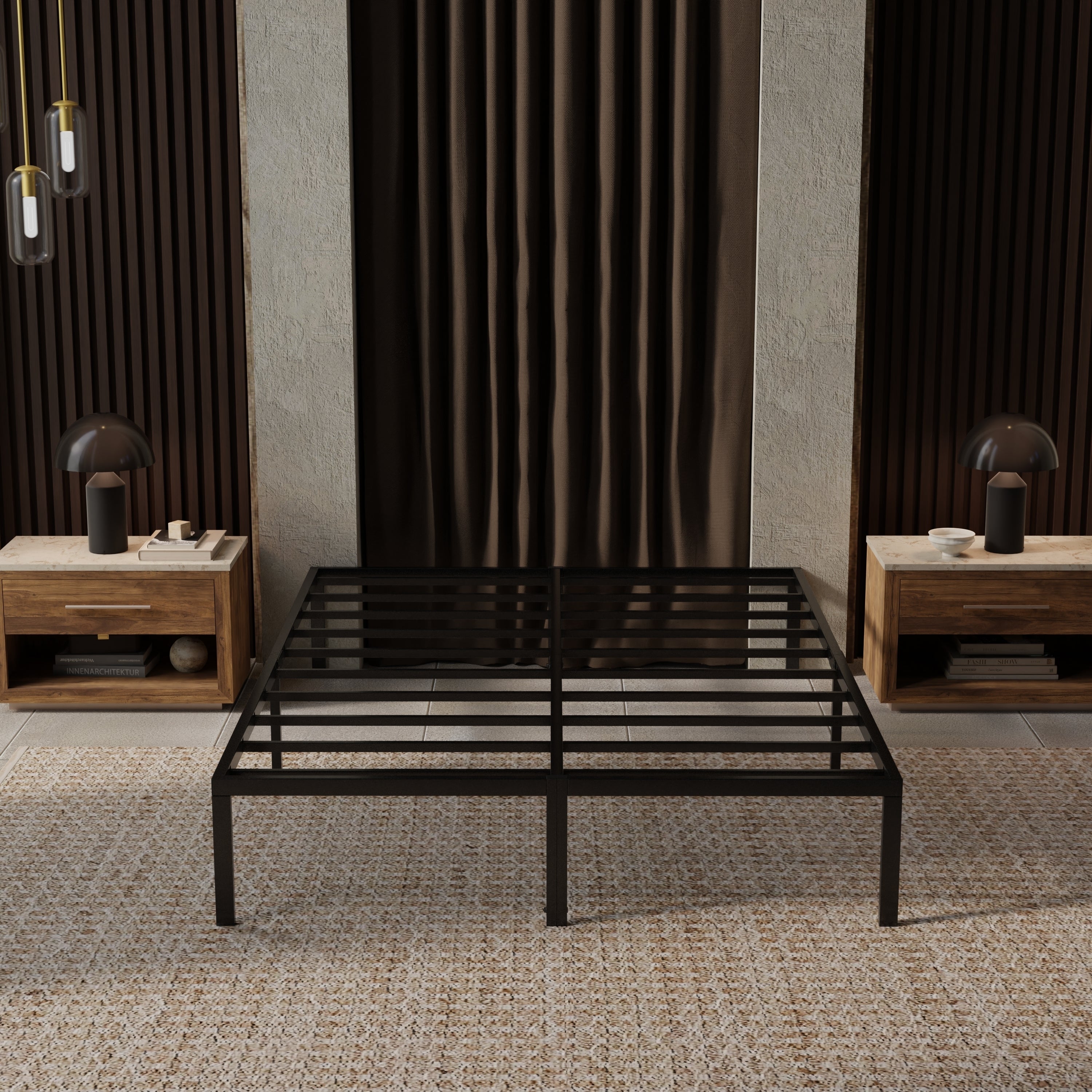 Modern Black King Platform Foundation