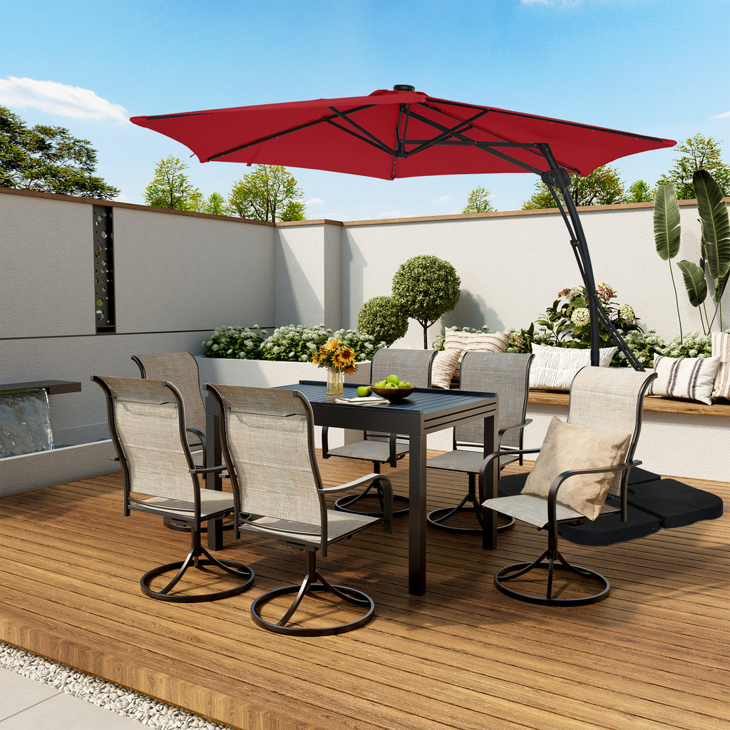 10ft Outdoor Patio Cantilever Umbrella with Stand
