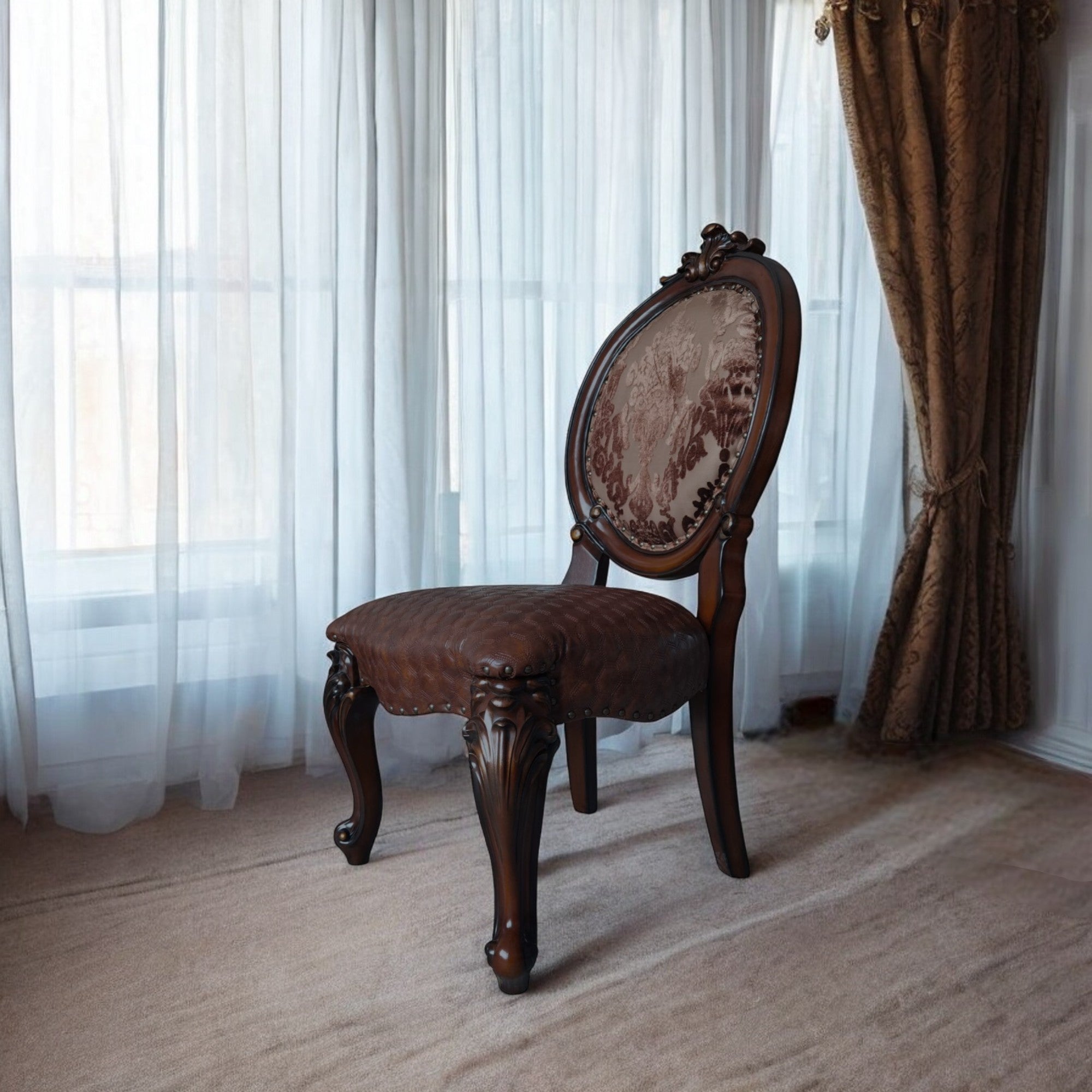 Versailles Cherry Finish Side Chair (Set of 2)