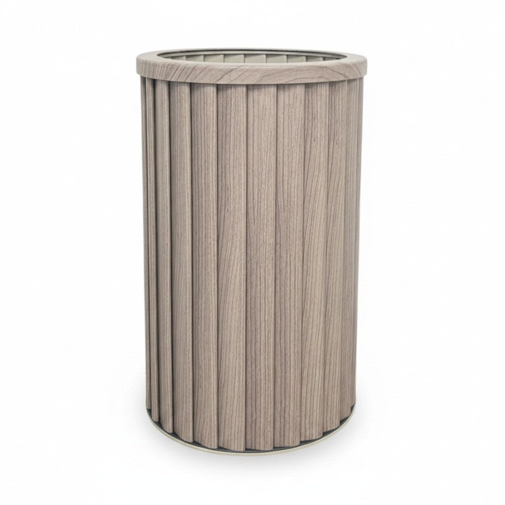 Round Strata Column Planter MD - Ash Brown