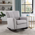 Light Grey Rocking Chair with Track Arm