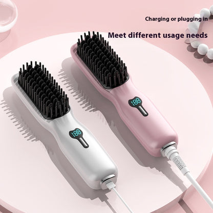 Rechargeable Wireless Straight Comb Portable Negative Ion Hair Straightener