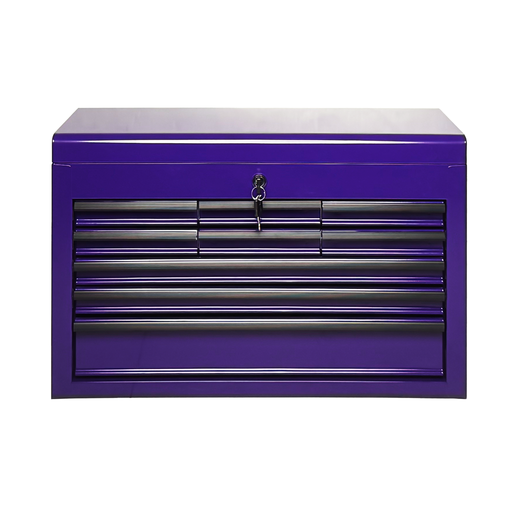 Heavy Duty Metal Tool Box, 24-inch, Portable Metal Tool Box with 9 Drawers, Small Tool Chest with EVA Liners, Ball Bearing Slide Drawers Locking & Powder Coated Finish, Multi-Function Tool Organizer