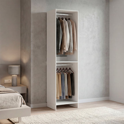 84' Tall Open Closet Cabinet with 2 Hanging Bars, 2 Shelves, Storage Organizer, Space-Saving Storage Solution