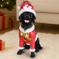 Christmas Black Labrador Retriever Statue, Holiday Dog Figurine in Santa Outfit