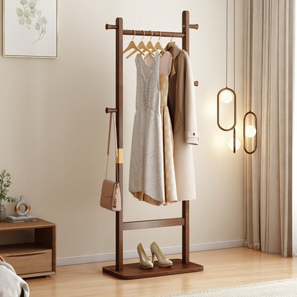 Coat Racks solid wood hanger 23.6* 11*71in Solid environmental protection easy to assemble beautiful can be placed in the bedroom/entrance/living room (Walnut)