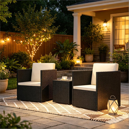 Outdoor Furniture Set,3 Piece Porch Furniture Set, Folding Bistro Furniture Set