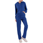 LeeHanTon Womens Sweatsuits Set 2 Piece Jogging Suits Zip Hoodie Sweatpants Tracksuit Training Outfits LJ300 Blue S