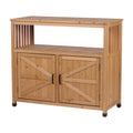 Wooden Patio Bar Table Set with Storage, Buffet Cabinet Sideboard for Outdoor and Indoor