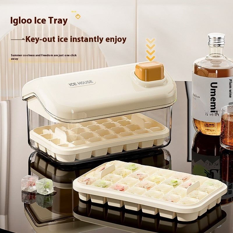 Ice Tray Large Capacity Household Food Grade One-click Press Ice Maker Kitchen Gadgets