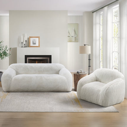 Adell Polar Bear 2-Piece Living Room Set, Sofa and Swivel Chair