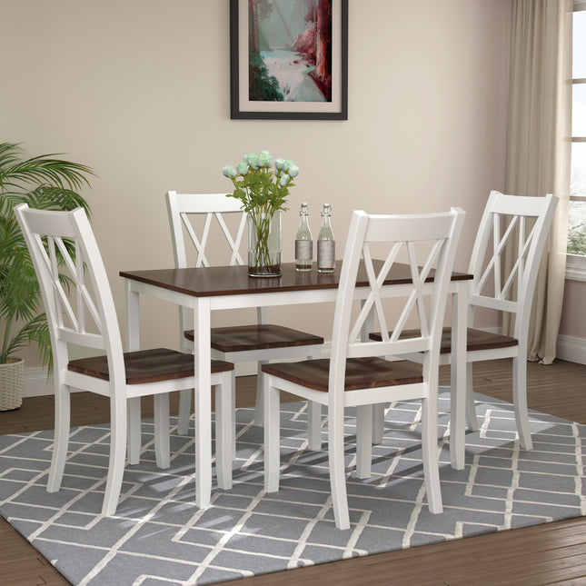 TOPMAX 5-Piece Dining Table Set Home Kitchen Table and Chairs Wood Dining