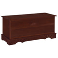 Warm Brown Rectangular Cedar Chest: Sturdy Wood Storage with Lock, Ideal for Blankets and Coats