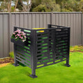 4*2FT Air Conditioner Fence for Outdoor Units Metal Privacy Fence,Metal Privacy Screen with Planter Boxes,Outdoor Freestanding Trash Can Fence