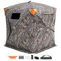 Hunting Blind, 270° Ground Blind, 2-3 Person Pop Up Deer Blind for Hunting with Carrying Bag, Portable Resilient Hunting Tent, 3 Horizontal Windows for Turkey and Deer Hunting