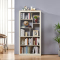 Free Combination Wood Open Bookshelf, Multi Space Display Storage Cabinet, Easy to Assemble Freestanding Bookcase with Anti-Tip Straps, Classified Storage Organizer for Living Room Bedroom Home Office