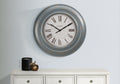 Clocks, 30' Round, Large Oversized, Wall Clock, Antique Blue, Transitional