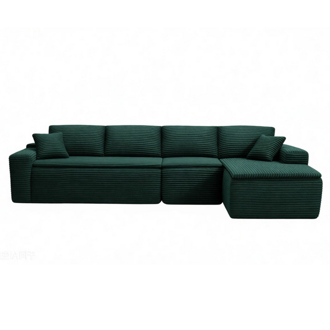 134' Modern Minimalist Modular Sectional Couch, Comfort L Shaped 4-Seat Lounge Sofa with Seat Cushion, Right Hand Facing