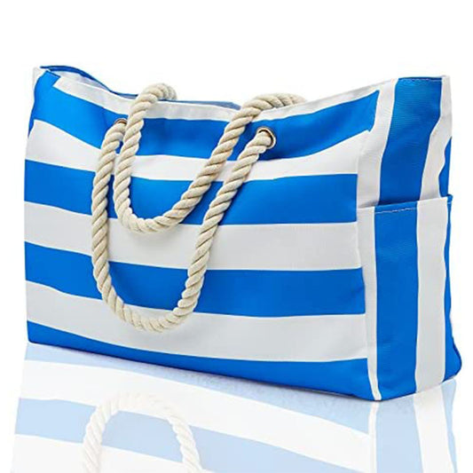 Striped Beach Large Storage Canvas Traveling Bag - Eloy Royal