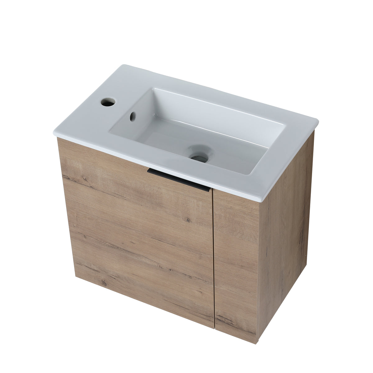 Idris Floating Bathroom Vanity with Sink, Imitation Oak, 22 in