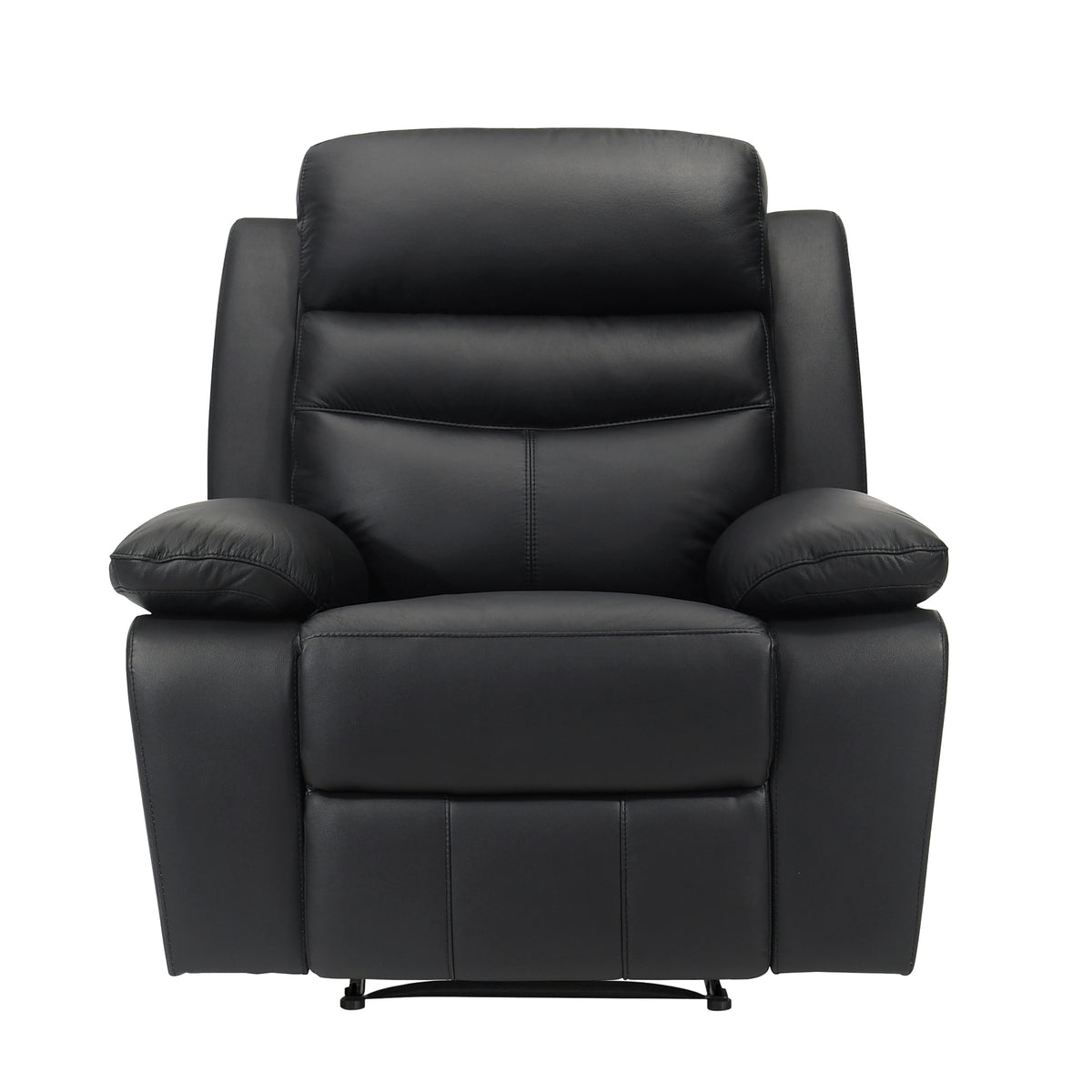 Reclining Chair Leather Black